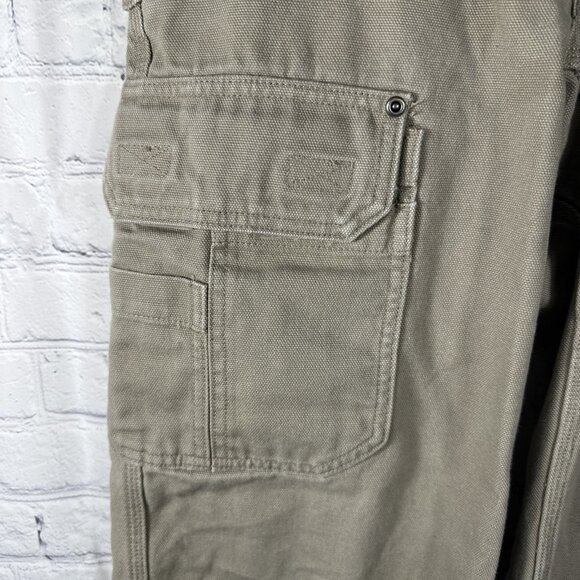 Duluth Trading Pants Mens 30 Fire Hose Relax Cargo HEAVY Brown Workwear 92204 - Picture 3 of 10